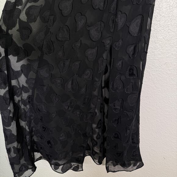 Victorias Secret Slip Dress Womens Small Sheer Heart Flocked Maxi Y2K Lingerie - Picture 6 of 12